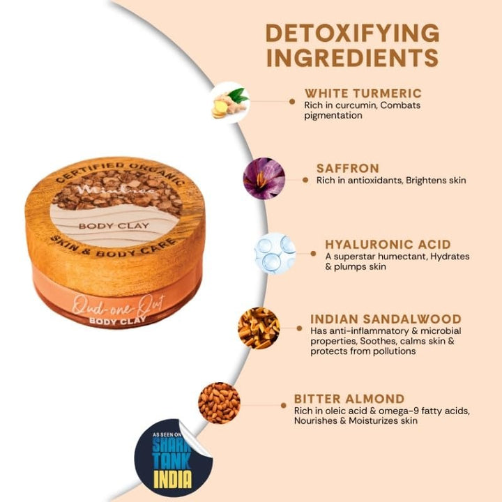 Mintree Organic Oud Detan Body Mask with Ceramides & Hyaluronic Acid - 150 gms