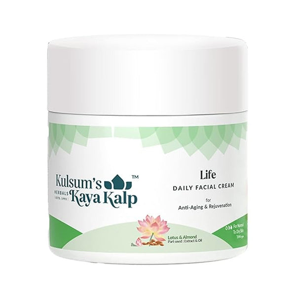 Kulsum's Kaya Kalp Herbals Life Daily Facial Cream For Anti-Ageing & Rejuvenation - 200 gms