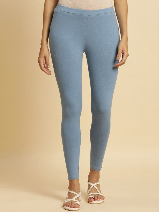 W Ankle Length Leggings - Blue