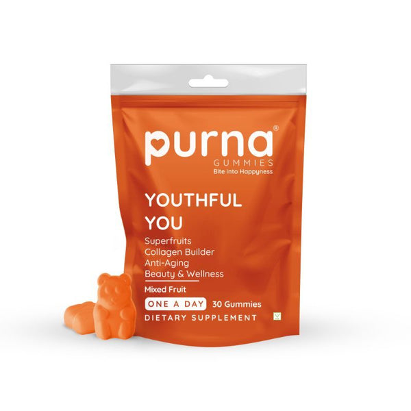 Purna Superfruits Collagen Mixed Fruit Flavour Gummies for Hair and Skin - 30 Gummies