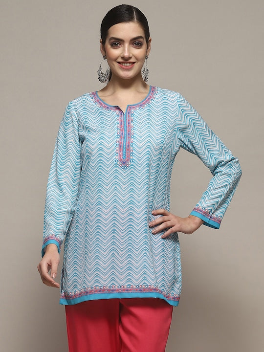 Biba Chevron Printed Straight Kurti