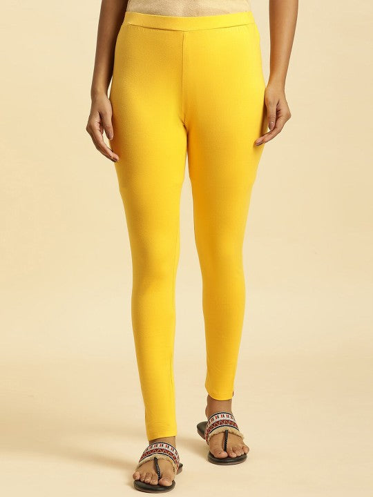 W Ankle Length Leggings - Yellow