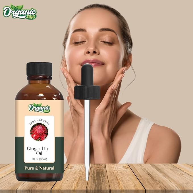 Organic Zing Ginger Lily (Hedychium Coronarium) Oil | Essential Oil for Skincare, Hair Care, Aroma and Diffusers- 30 Ml