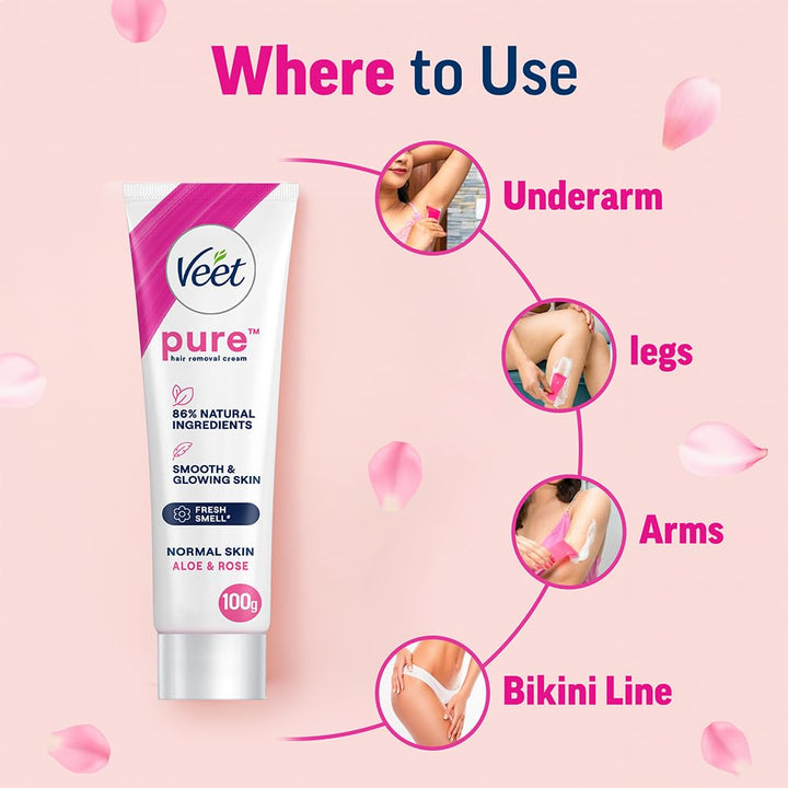 Veet Pure Hair Removal Cream for Women For Normal Skin - 100 gms