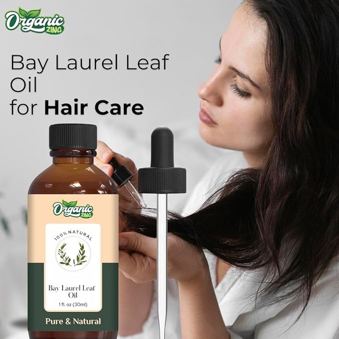 Organic Zing Bay Laurel Leaf (Laurus Nobilis) Oil | Essential Oil for Skincare, Hair Care & Massage - 30 Ml