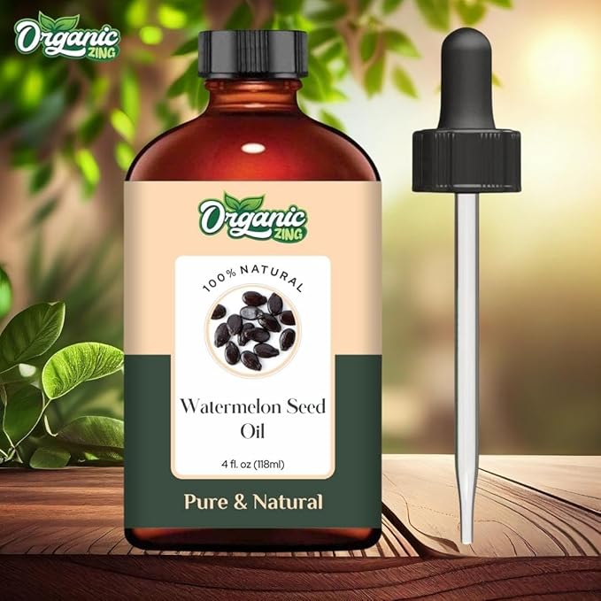 Organic Zing Watermelon Seed (Citrullus Lanatus) Oil | Carrier Oil for Skincare, Haircare & Massage - 118 Ml