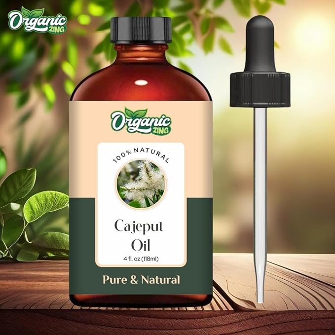 Organic Zing Cajeput (Melaleuca Leucadendra) Oil | Essential Oil for Skincare, Hair Care, Aroma & Diffusers - 118 Ml