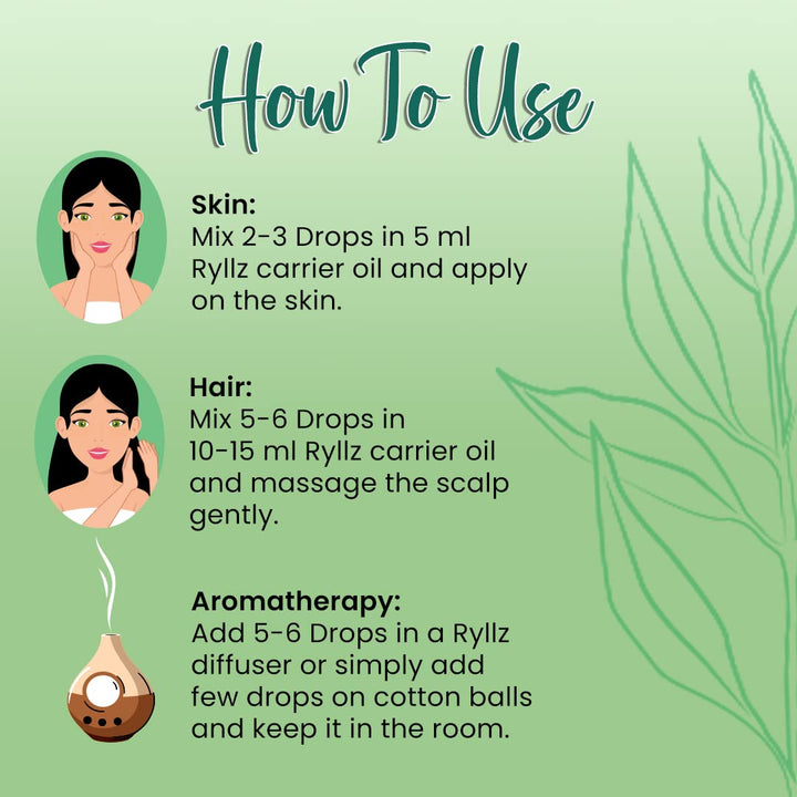 Ryllz Essentials Tea Tree Essential Oil With Glass Dropper - 30 ml