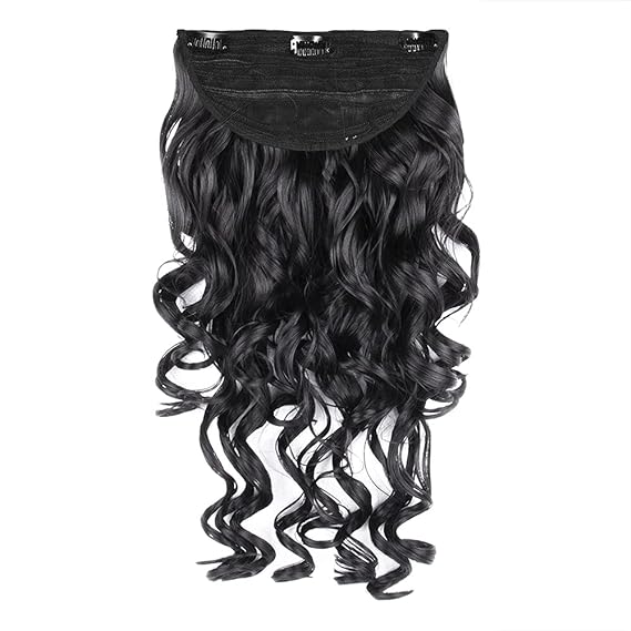 Streak Street Clip In 24" Step Curl Jet Black Hair Extensions