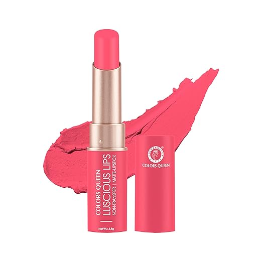 Colors Queen Luscious Lips Non Transfer Creamy Matte Lipstick 07 Brink Of Pink  - 3.5 gms