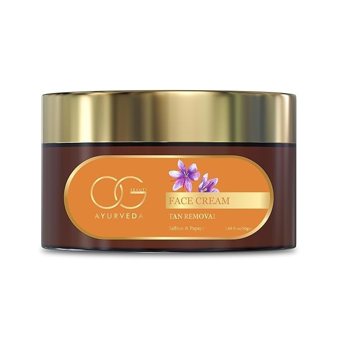 OG BEAUTY AYURVEDA Tan Removal Saffron & Papaya Face Cream - 50 gms