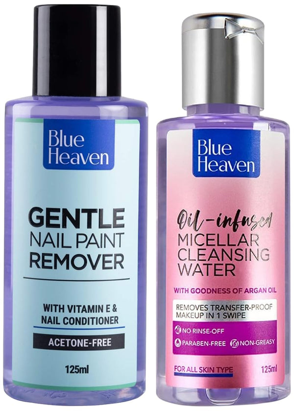 Blue Heaven Oil infused Micellar Cleansing Water & Nail Paint Remover Combo