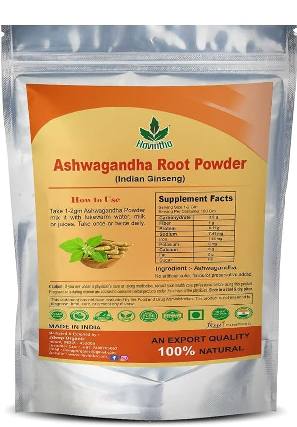 Havintha Natural Ashwagandha Root Powder - 100 gms