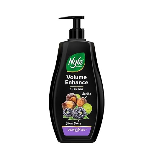 Nyle Naturals Volume Enhance Anti Hairfall Shampoo, With Reetha And Blackberry, Gentle and soft shampoo , PH balanced and Paraben free, For Men and Women - 400 ml