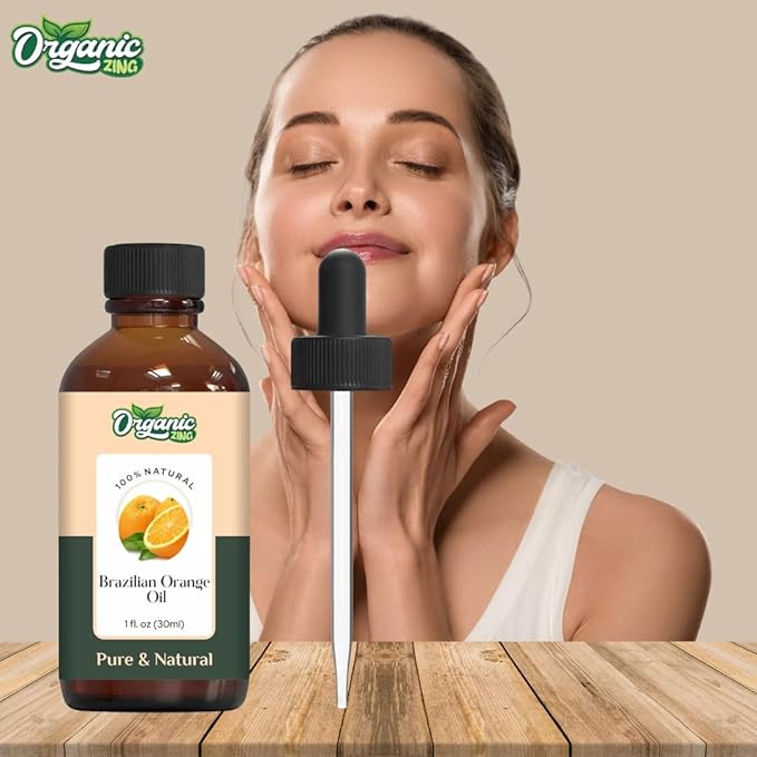 Organic Zing Brazilian Orange (Citrus Sinensis) Oil | Essential Oil for Skin Care, Aroma & Diffuser - 30 Ml