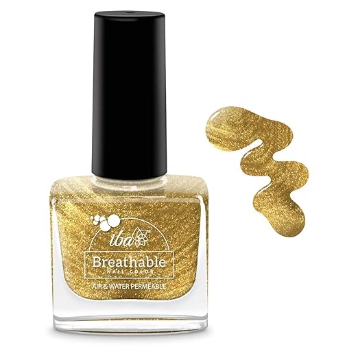 Iba Breathable Nail Color - B23 Gold Sparkle - 9 ml