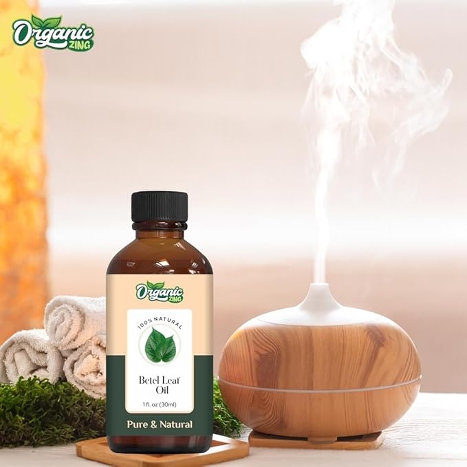 Organic Zing Betel Leaf (Piper Betle) Oil | Essential Oil for Skincare, Hair Care, Aroma & Diffusers- 30 Ml