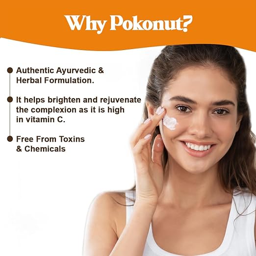 Pokonut Bright and Glow Orange Face Pack Powder - 100 gms