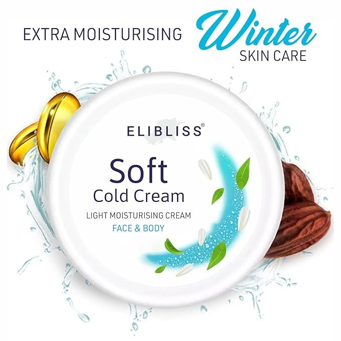 Elibliss Soft Cold Cream Light Moisturising Cream for Face & Body - 50 gms