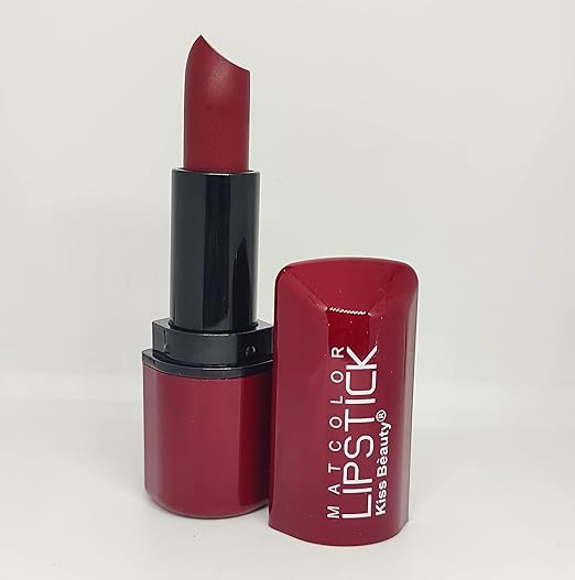 Kiss Beauty Mike Hot and Soft Matte Lipstick Intense Color Dark Red - 4 gms