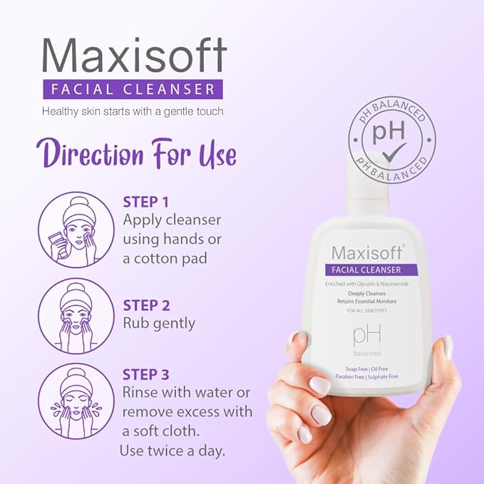Maxisoft Facial Cleanser All Skin Types Paraben-free pH Balanced - 125 Ml