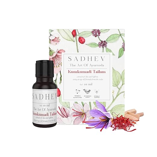 Sadhev Ayurvedic Kumkumadi Tailam Face Serum With Extracts Of Aloe and Saffron - 10 ml