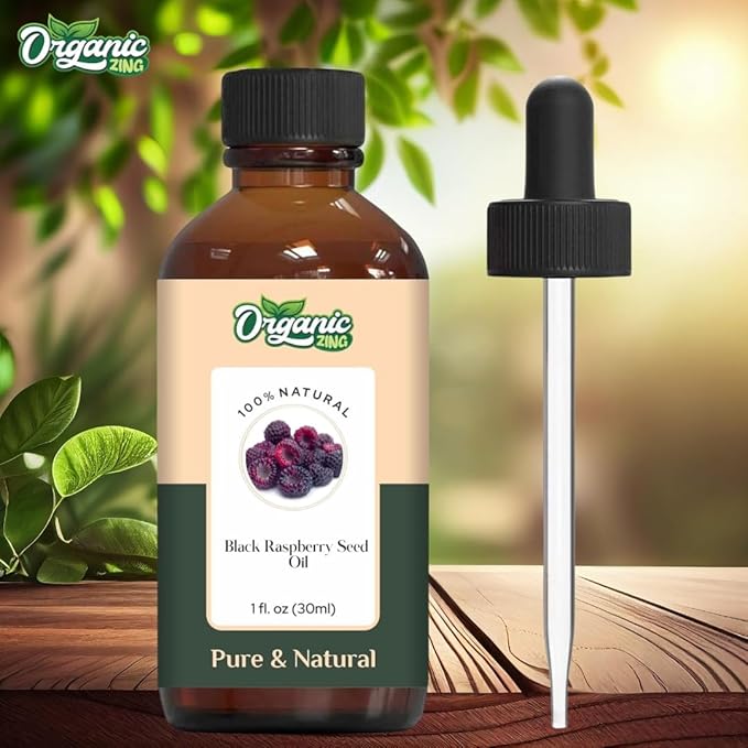 Organic Zing Black Raspberry Seed (Rubus Occidentalis) Oil | Carrier Oil for Skincare and Hair Care - 30 Ml