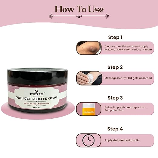 Pokonut Dark Neck and Patch Removal Cream with Turmeric - 50 gms