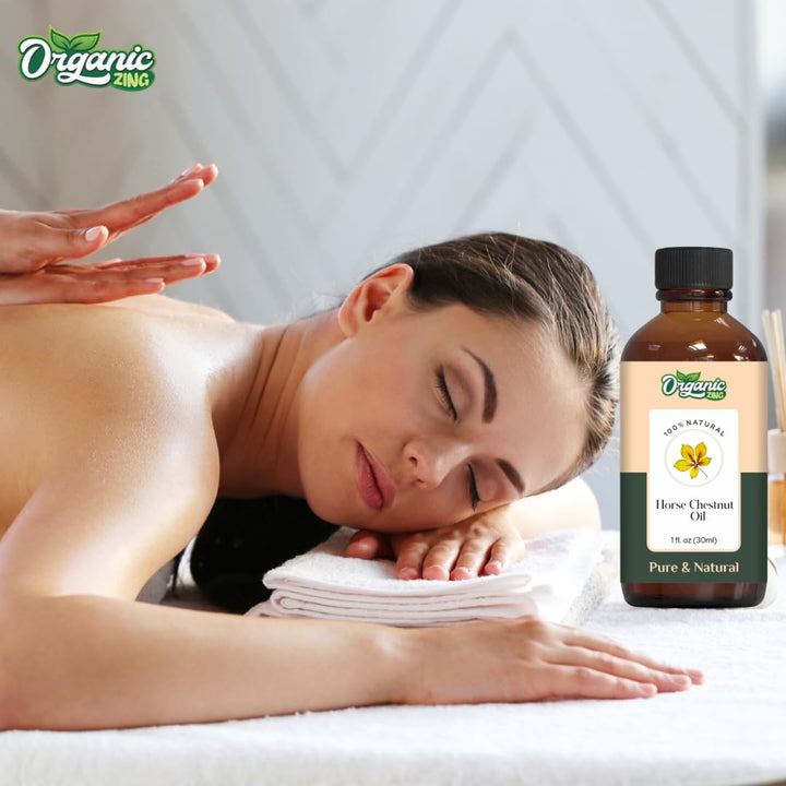 Organic Zing Horse Chestnut (Aesculus Hippocastanum) Oil | Essential Oil for Skincare, Hair Care & Massage- 30 Ml