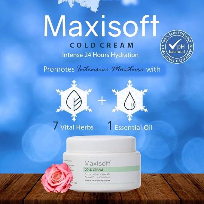 Maxisoft Cold Cream | Vitamin E | Glowing and Moisturized Skin - 50 Gms