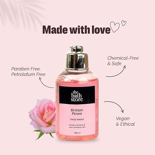 The Bath Store British Rose Face Wash for Women & Men Cleanser for Face - 100 ml