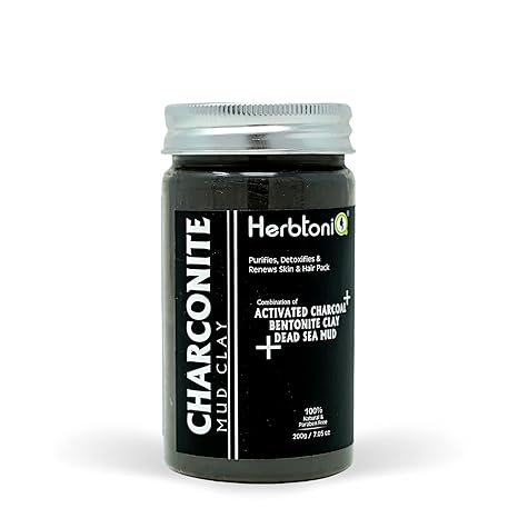 Herbtoniq Charconite Mud Clay For Face Pack - 200 gms
