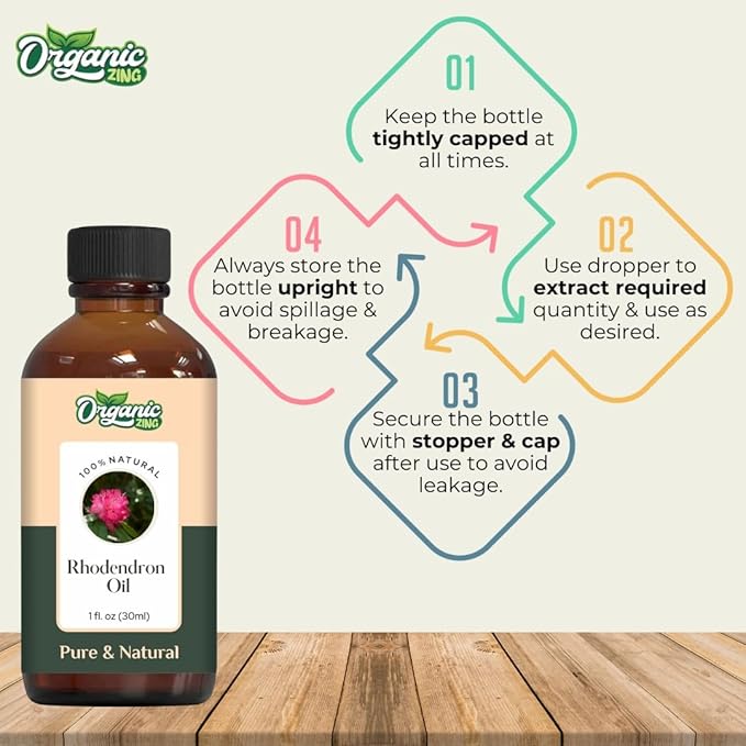 Organic Zing Rhododendron (Rhododendron) Oil | Essential Oil for Aroma, Skincare & Haircare - 30 Ml