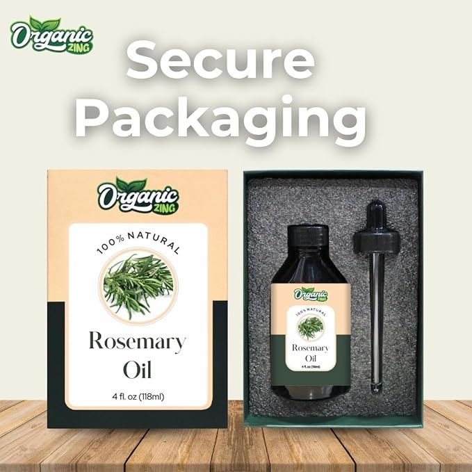 Organic Zing Rosemary Essential Oil for Skin, Face, Hair Care, Aromatherapy, Diffuser, Conditioner - 118 Ml