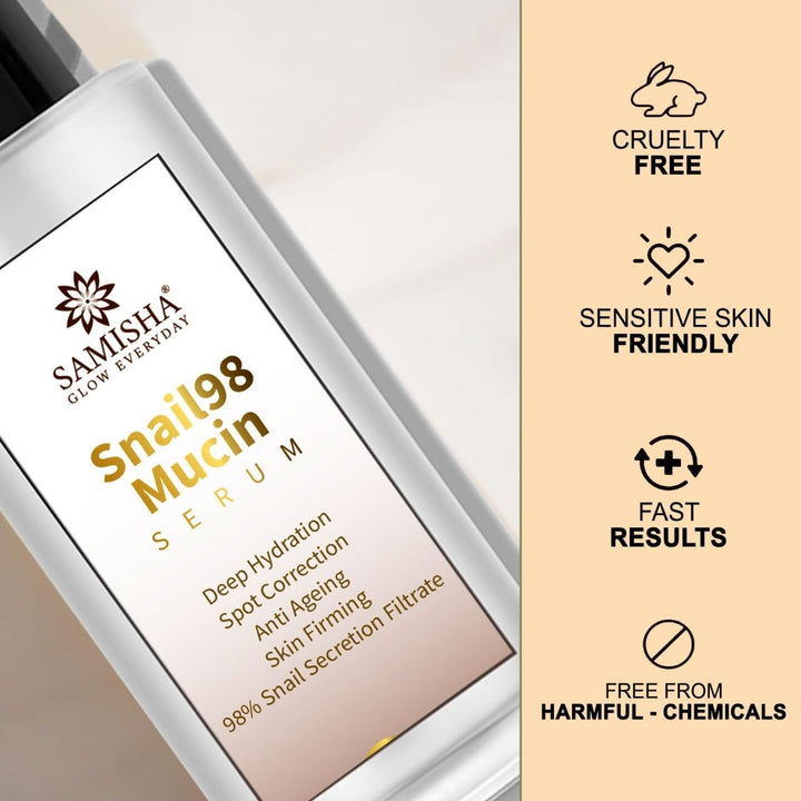 Samisha Snail Mucin Face Serum for Men and women - 100 ml