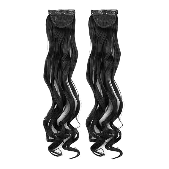 Streak Street Clip In 20 Curly Natural Black Side Patches (2pcs Set)