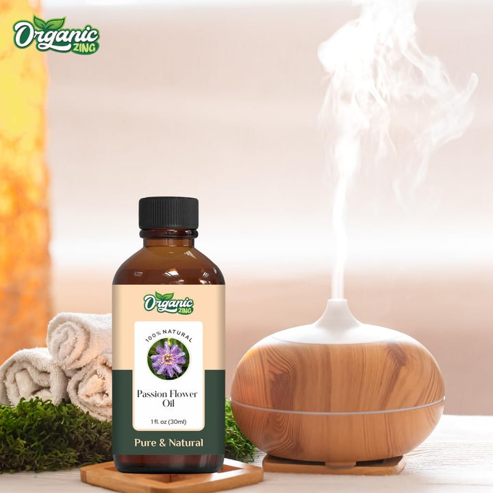 Organic Zing Passion Flower (Passiflora) Oil | Essential Oil for Aroma, Diffusers, Skincare & Massage- 30 Ml