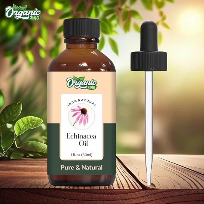 Organic Zing Echinacea (Echinacea Angustifolia) Oil | Carrier Oil for Skincare and Hair Care - 30 Ml