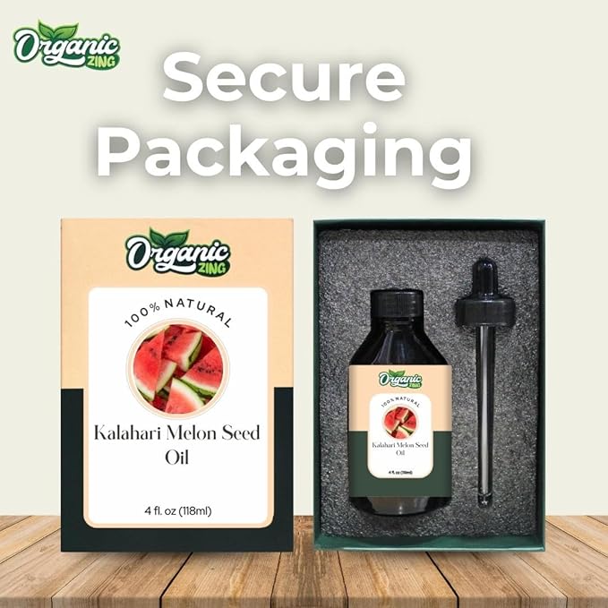 Organic Zing Kalahari Melon Seed (Citrullus Lanatus) Oil | Carrier Oil for Skincare, Hair Care & Massage - 118 Ml