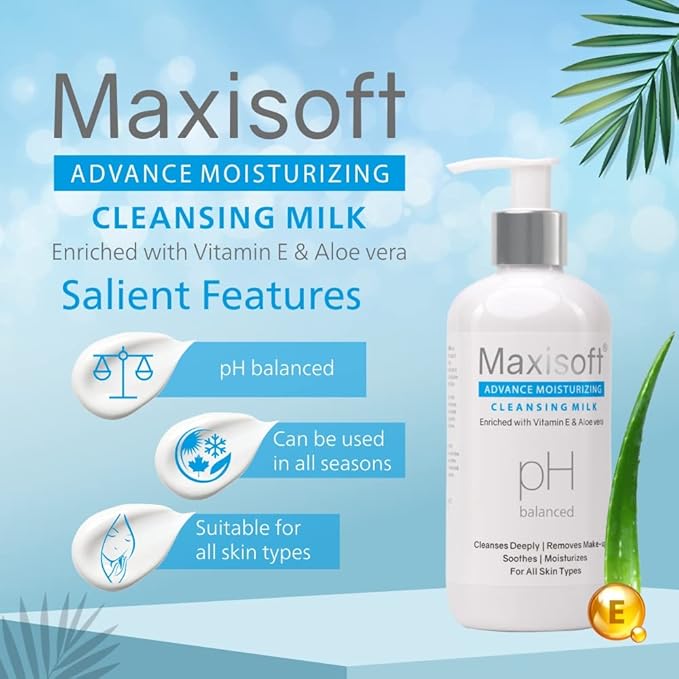 Maxisoft Advance Moisturizing Cleansing Milk | Long Lasting Moisturizer for Body & Face - 300 Ml