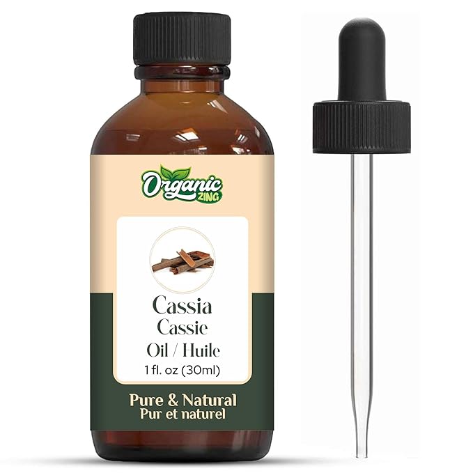 Organic Zing Cassia (Cinnamomum Cassia) Oil | Essential Oil for Hair Care, Massage, Aroma & Diffuser - 30 Ml
