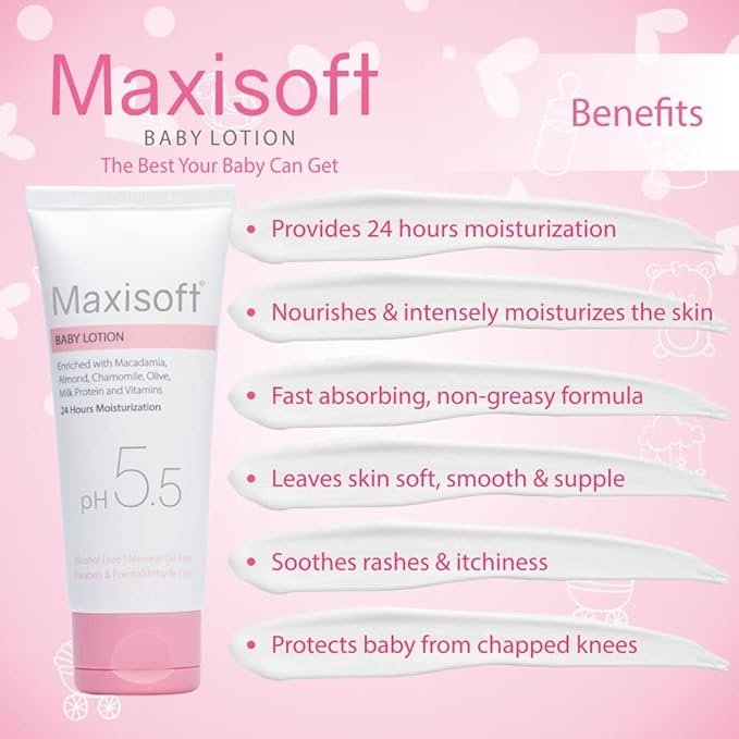 Maxisoft Baby Lotion for Moisturizing Soft & Dry Skin for Kids - 100 Ml