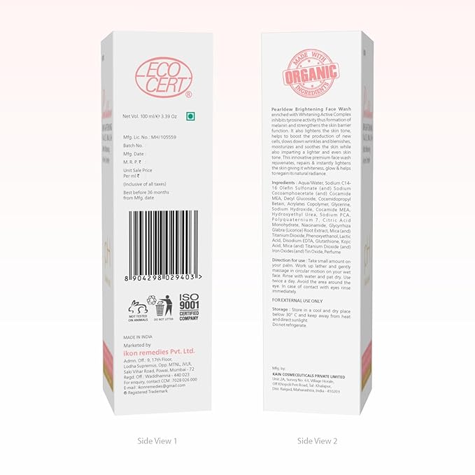 Pearldew Brightening Face Wash | Soap-free| Paraben-free | pH Balanced | 100 Ml
