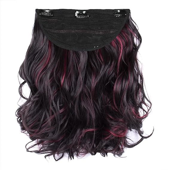 Streak Street Clip in 18 Full-wavy Burgundy Hair Extensions