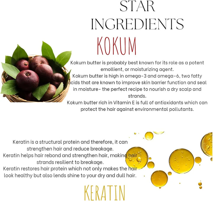 EcoBerry Kokum Keratin Hair Conditioner For Hair Conditioning Men & Women | Intense Hydration | 100% Pure, Natural & Handmade, Chemical Free Silicone Free Paraben Free | Vegan 100ml