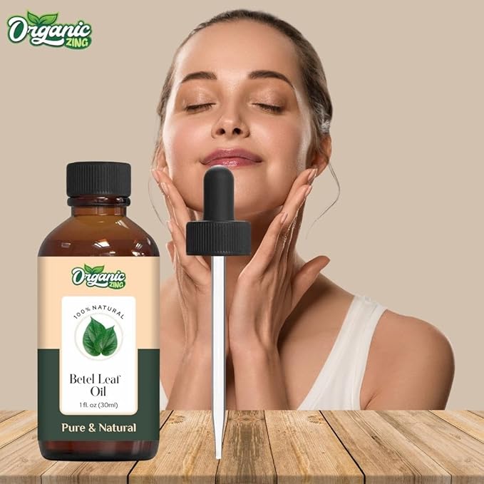 Organic Zing Betel Leaf (Piper Betle) Oil | Essential Oil for Skincare, Hair Care, Aroma & Diffusers- 30 Ml