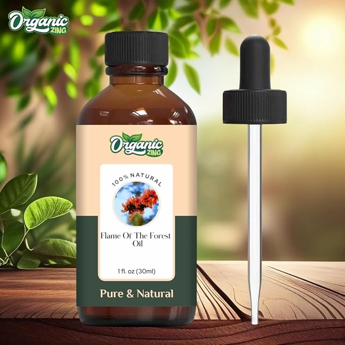 Organic Zing Flame of the Forest (Butea Monosperma) Oil | Essential Oil for Skincare, Aroma & Diffuser - 30 Ml