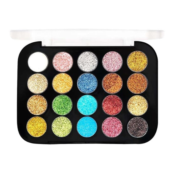 Shryoan 20 Shades Glitter Eyeshadow Palette Shade 01 Multicolor - 24 gms