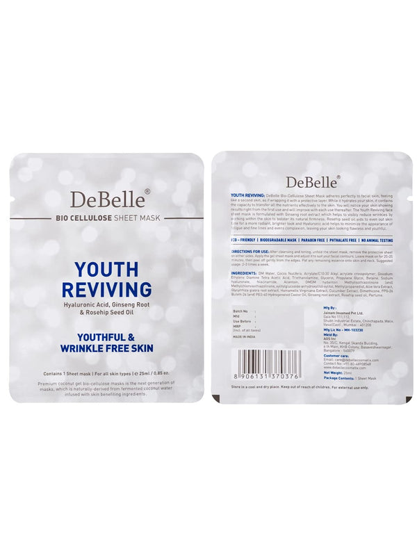Debelle Bio Cellulose Youth Reviving Face Sheet Mask - 25 ml