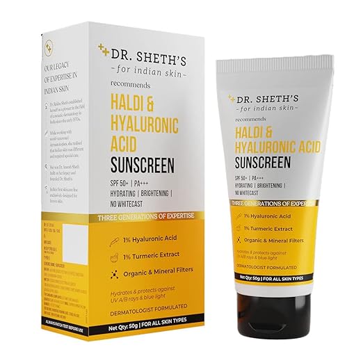 Dr. Sheth's Haldi & Hyaluronic Acid Sunscreen - 50 gms